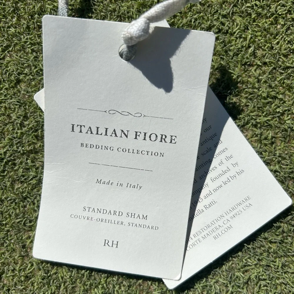 NWT Restoration Hardware Italian Fiore Standard Sham, Set of 2